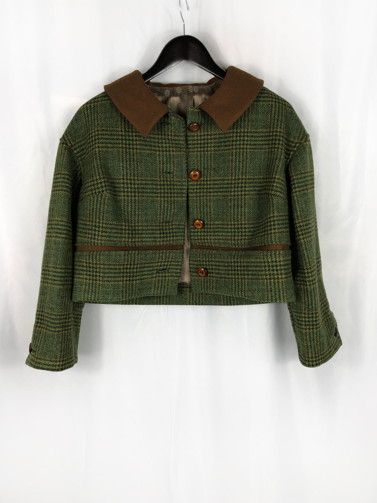 Cozy Plaid Cropped Jacket